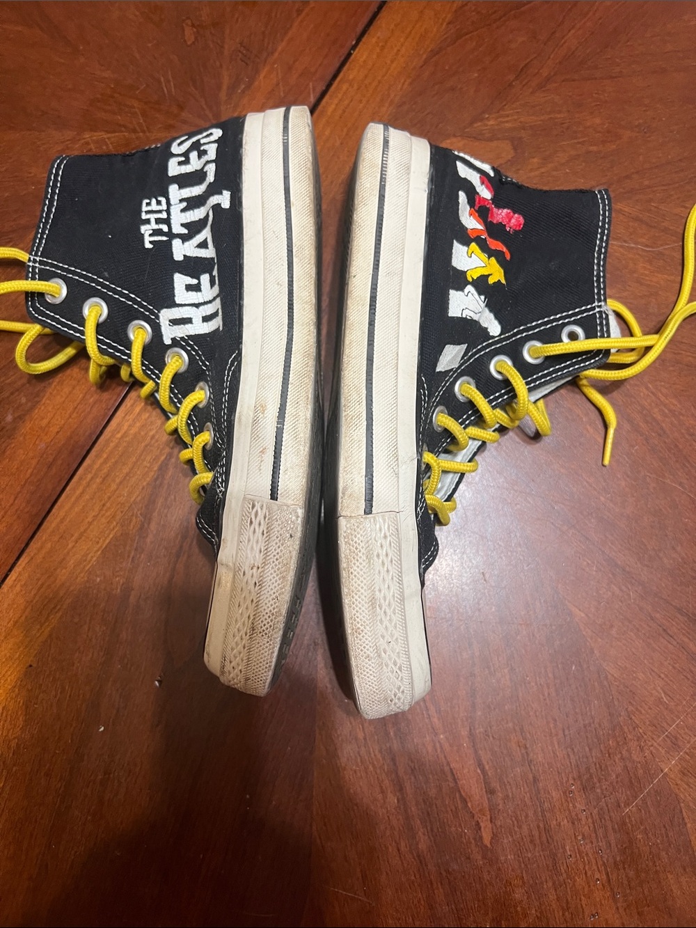 Converse The Beatles Black High-Top Sneakers with Yellow Laces - Picture 9 of 10